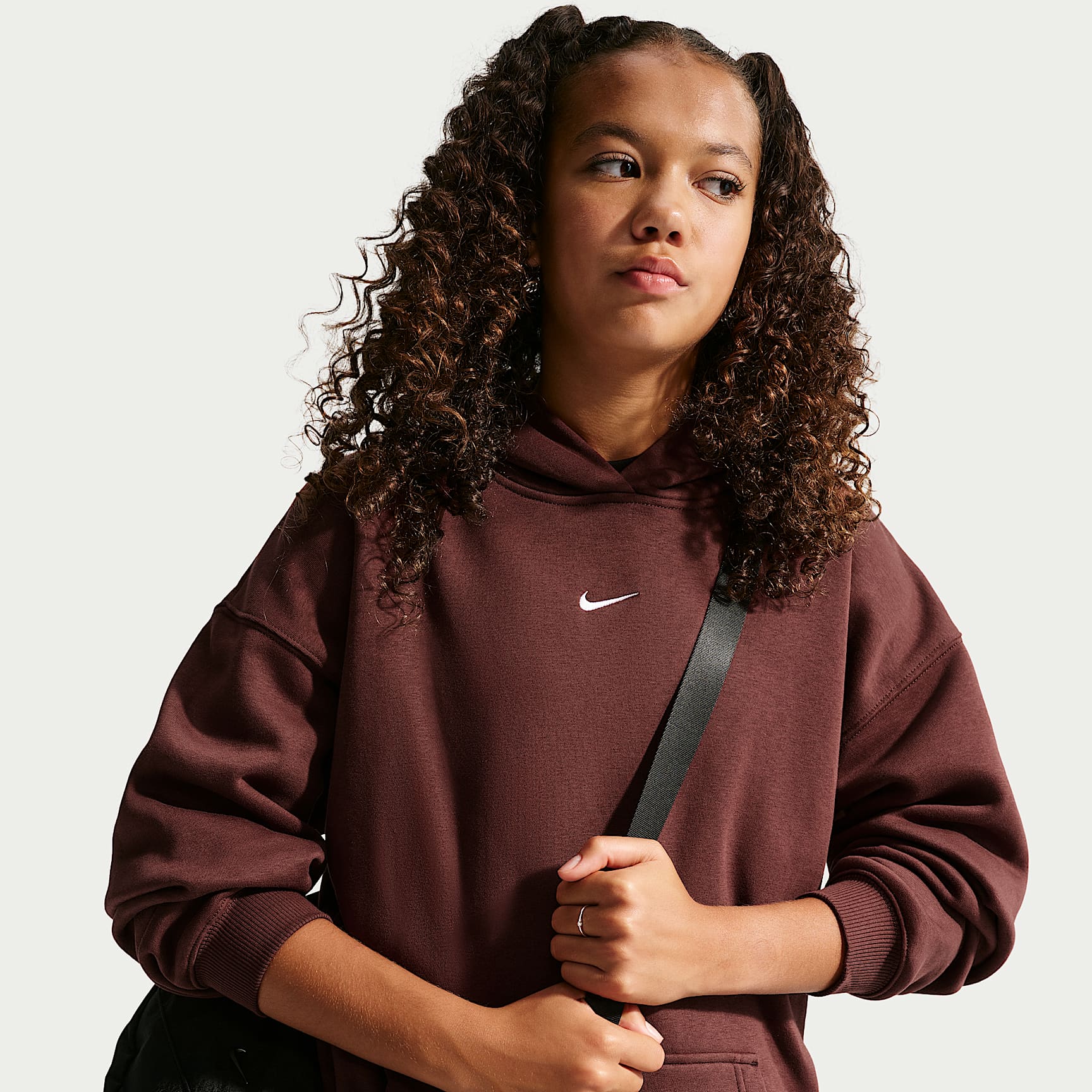 Nike Sportswear Studio Fleece Girls' Oversized Pullover Hoodie